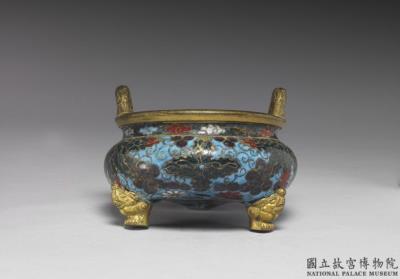 图片[2]-Copper incense burner with grapevine decoration in cloisonne enamels, late Ming to early Qing dynasty-China Archive